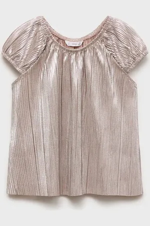 MANGO Plissiertes T-Shirt mit Metallic-Effekt - Kinder - 13-14 Jahre