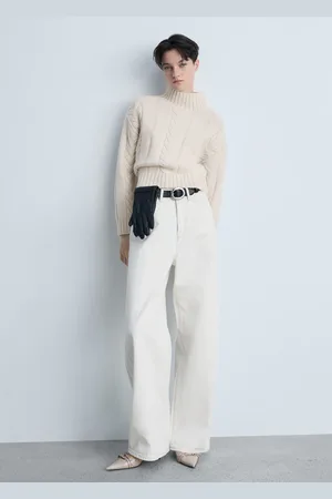 MANGO Zopfmusterpullover mit halbhohem Kragen - Damen - M