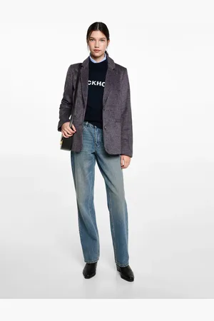 MANGO Blazer mit Hahnentritt und Reverskragen - Mädchen - M