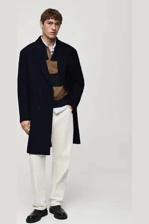 MANGO Langer Relaxed-Fit-Wollmantel - Herren - S