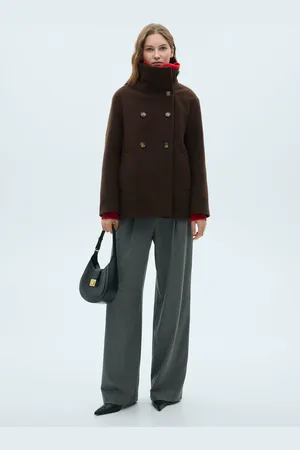 MANGO Kurzer Mantel aus Schurwolle - Damen - L