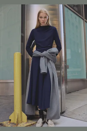 MANGO Asymmetrisches Kleid mit Raffdetails - Damen - M