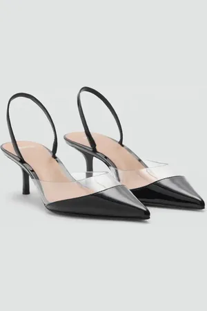 MANGO Pumps mit Vinyl-Einsatz - Damen - 35