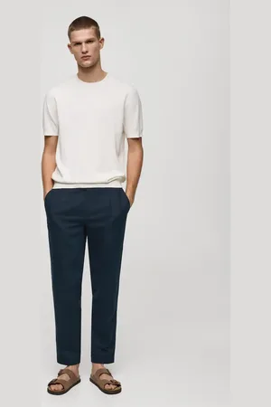 MANGO Slim Fit-Leinenhose mit Kordel - Herren - 38