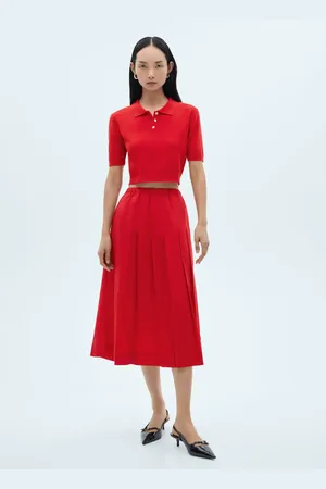 MANGO Faltenrock aus Baumwolle - Damen - XS
