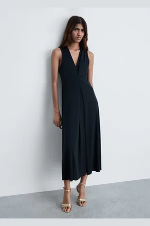 MANGO Strickkleid mit V-Ausschnitt - Damen - S