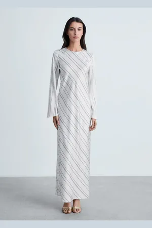 MANGO Gestreiftes Satinkleid - Damen - XL