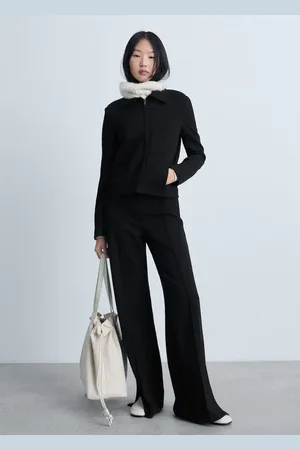 MANGO Wideleg-Hose mit Saumschlitzen - Damen - XS