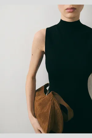 MANGO Schultertasche aus Rauleder mit Logo-Print - Damen - Einheitsgröße
