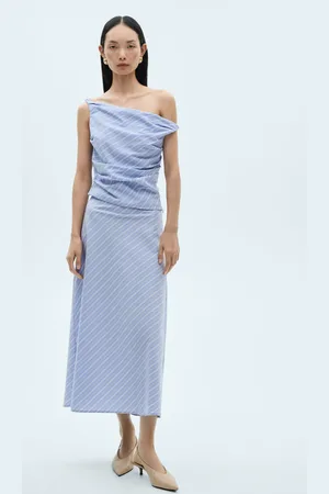 MANGO Midi-Streifenrock - Damen - M