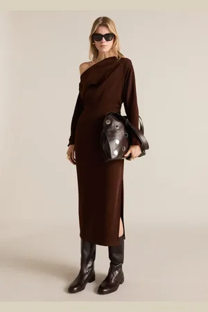 MANGO Asymmetrisches Kleid mit seitlichen Raffungen - Damen - M