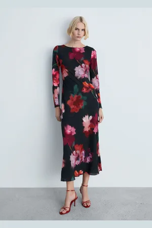MANGO Midikleid mit floralem Muster - Damen - S