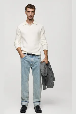 MANGO Strickpullover mit Polo-Kragen und Cuadrillé-Struktur - Herren - XL