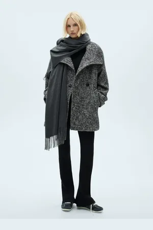 MANGO Melierter zweireihiger Mantel - Damen - S