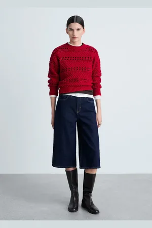 MANGO Pullover mit Lochstrickmuster - Damen - M