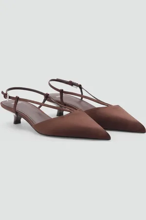MANGO Satinierte Kitten-Heels mit Riemen - Damen - 37