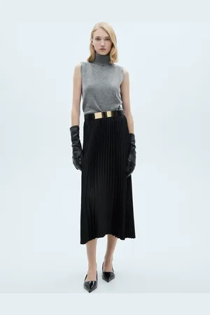 MANGO Gerader Plisséerock - Damen - L
