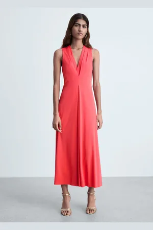 MANGO Strickkleid mit V-Ausschnitt - Damen - XL
