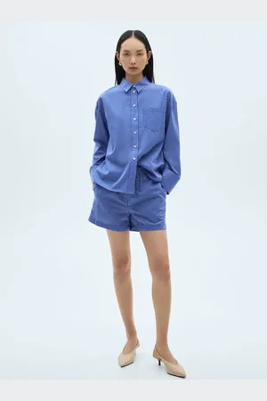 MANGO Gestreifte Shorts aus Baumwollgemisch - Damen - S
