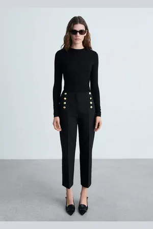 MANGO Gerade Hose mit Schmuckknöpfen - Damen - 40