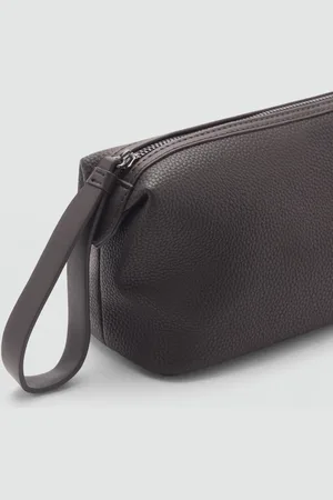 MANGO Genarbte Kosmetiktasche mit Kontrasthenkel - Herren - Einheitsgröße