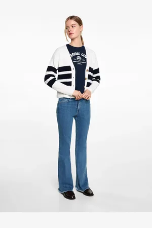 MANGO Flared-Jeans mit ausgefranstem Saum - Mädchen - XS