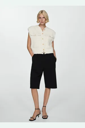 MANGO Bermudashorts mit Bundfalten - Damen - XS
