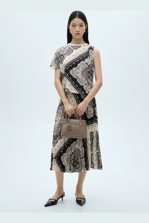 MANGO Plissée-Rock mit Paisley-Muster - Damen - L