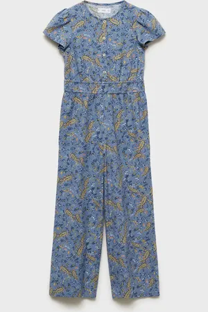 MANGO Gemusterter Baumwoll-Overall - Kinder - 10