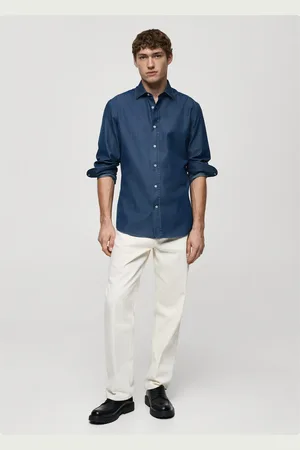 MANGO Slim Fit-Hemd aus Baumwoll-Chambray - Herren - XL