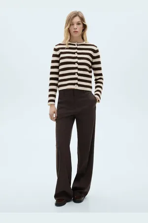 MANGO Gestreifter Cardigan mit Knöpfen - Damen - XS