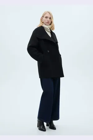 MANGO Midi-Wollmantel mit Schalkragen - Damen - L