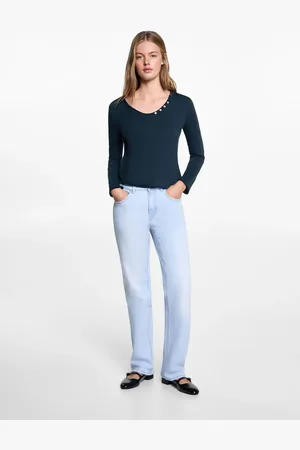 MANGO Langärmliges T-Shirt mit Knöpfen - Mädchen - M