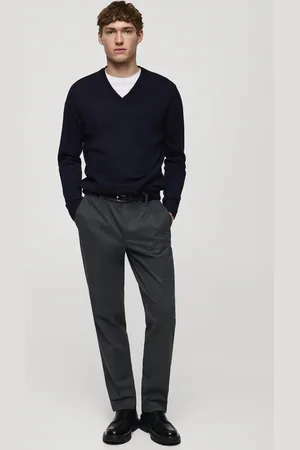 MANGO Pullover aus 100 % Merinowolle mit V-Ausschnitt - Herren - XL