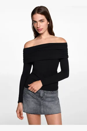 MANGO Off Shoulder-T-Shirt - Mädchen - XS