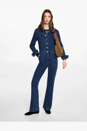 MANGO Ausgestellter Jeansoverall - Mädchen - XL
