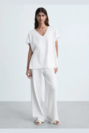 MANGO Strick-Top mit V-Ausschnitt - Damen - L