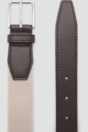 MANGO Elastischer Gürtel mit Lederapplikation - Herren - 100
