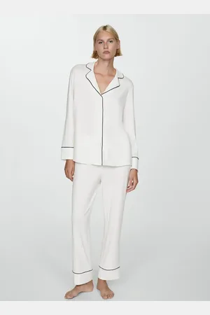 MANGO 2-teiliger Pyjama mit Borte - Damen - L