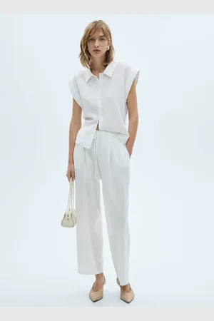 MANGO Fließenden Leinenhose - Damen - M