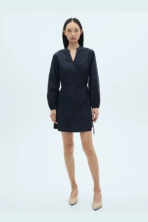 MANGO Baumwollkleid in Wickel-Optik - Damen - XS