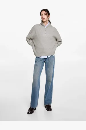 MANGO Strickpullover mit Troyerkragen - Mädchen - XS