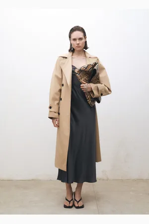 MANGO Seidenkleid mit drapiertem Ausschnitt - Damen - L