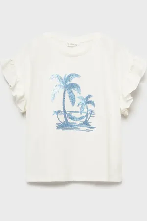 MANGO T-Shirt mit Palmenaufdruck - Kinder - 9-10 Jahre