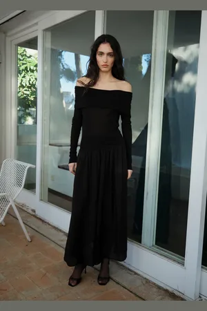 MANGO Schulterfreies Kleid aus kombiniertem Stoff - Damen - M