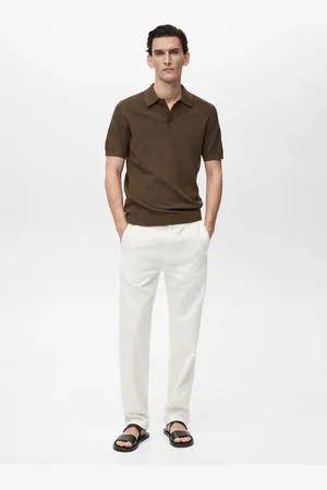 MANGO Slim-Fit-Strick-T-Shirt mit Struktur - Herren - S