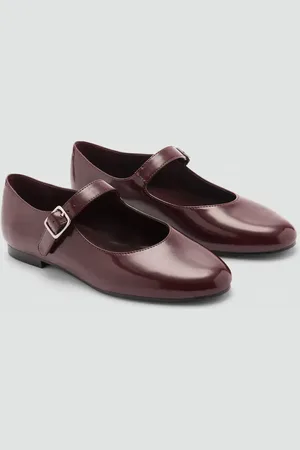 MANGO Ballerinas mit Riemen in Lacklederoptik - Damen - 35