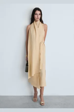 MANGO Leinenkleid mit Gürtel - Damen - S