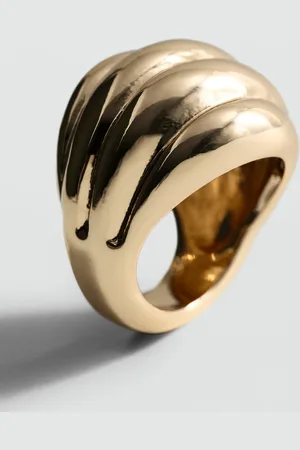 MANGO Texturierter Ring mit Relief - Damen - L