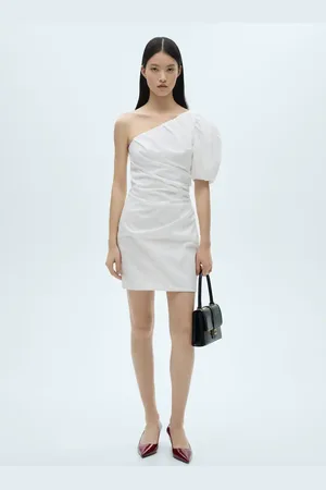MANGO Asymmetrisches Puffärmel-Kleid - Damen - L